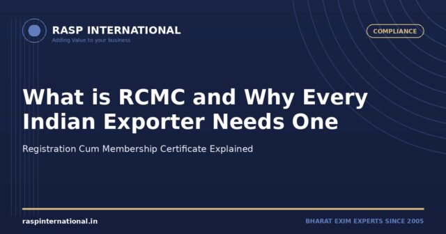 What is RCMC for Indian Exporters