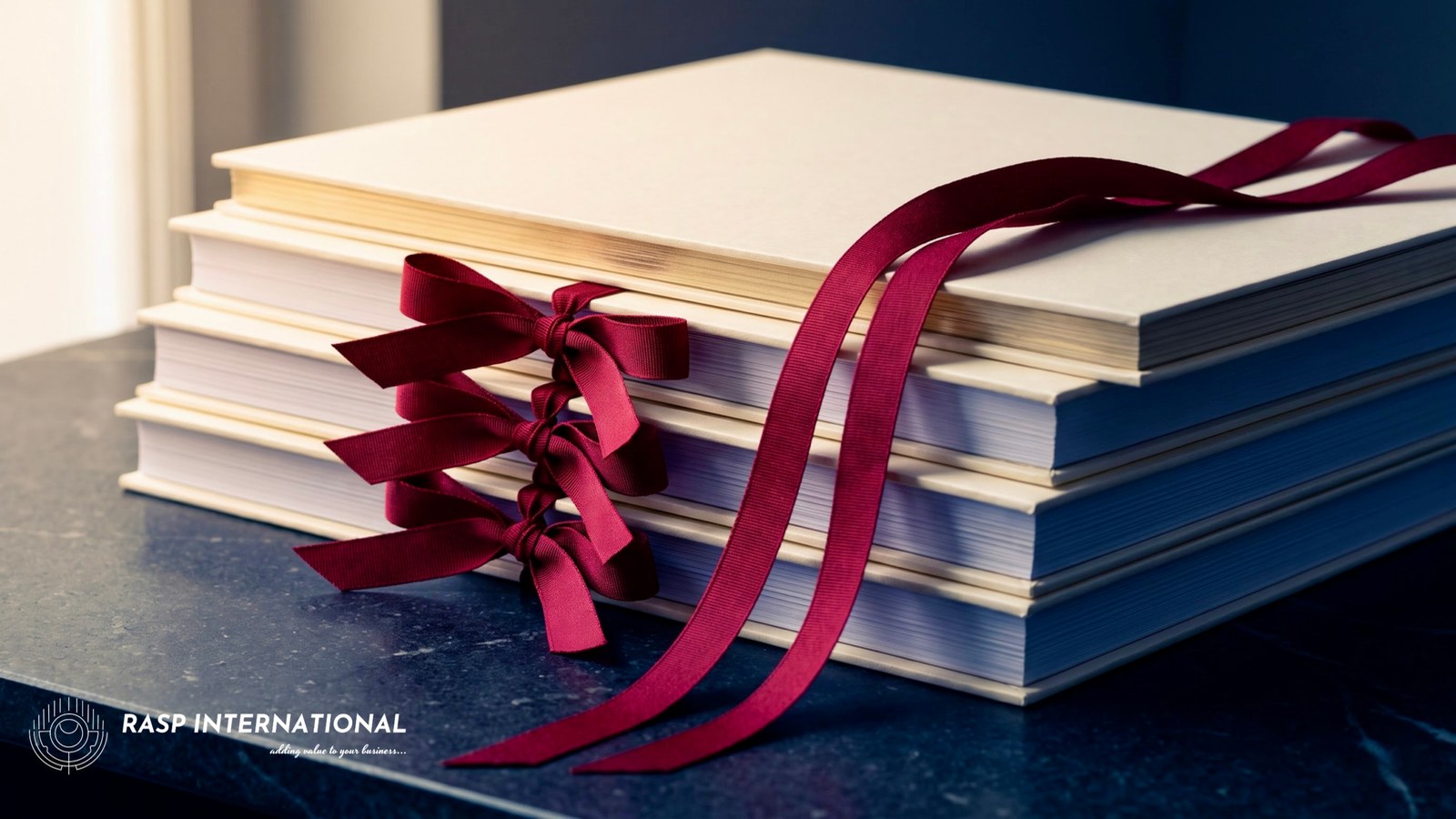 Stacked document folders bound with red ribbon, three tied and one open, representing the closing RoDTEP and RoSCTL filing window