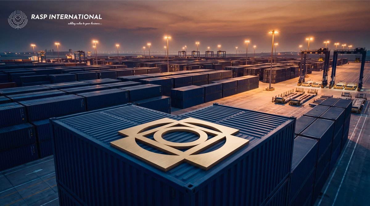 Automated container terminal at an Indian port with cranes and shipping containers ready for export shipment