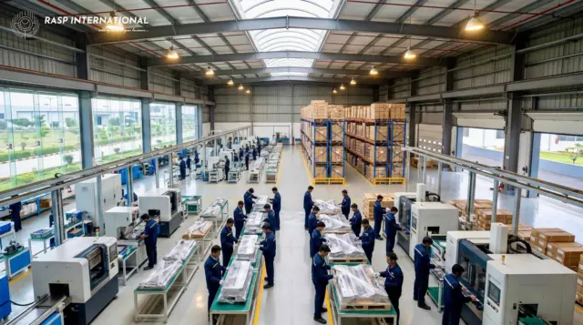 Modern high-capacity Indian manufacturing and export facility under Export Promotion Mission 2026