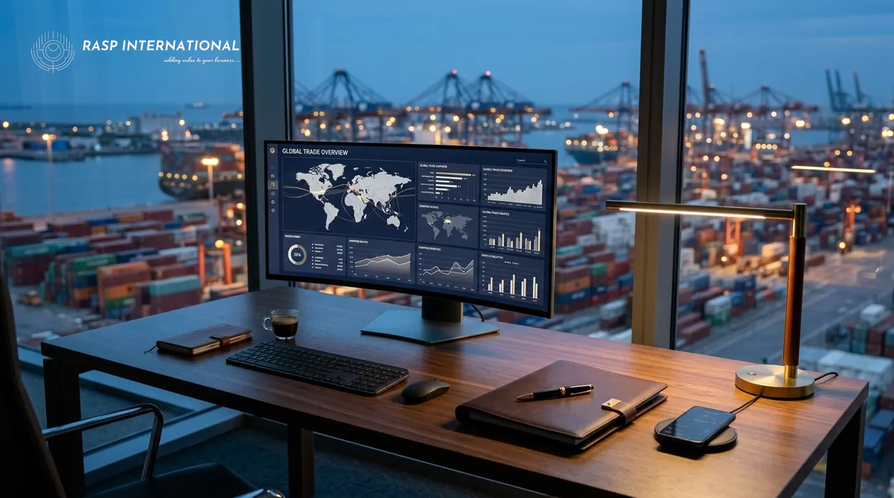 Executive Technology Workstation and Global Shipping Port Analytics - Rasp International