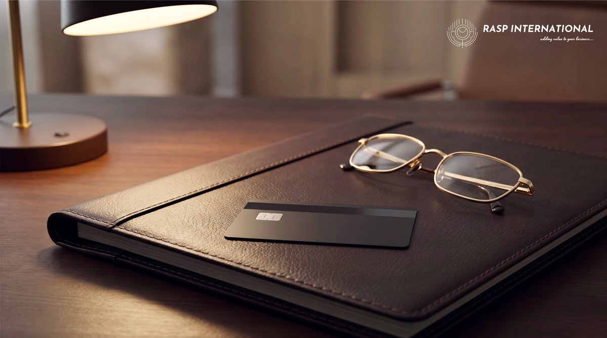Smart card on a leather folder representing digital authentication used in DGFT and ICEGATE export compliance processes