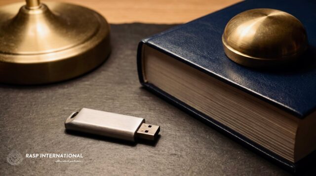 USB digital signature token on a desk required for DGFT, ICEGATE and GST portal access by Indian exporters