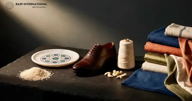 Indian export goods such as leather shoe, cashew, rice, marble inlay, cotton yarn and fabrics under the RoDTEP scheme till 31 December 2026